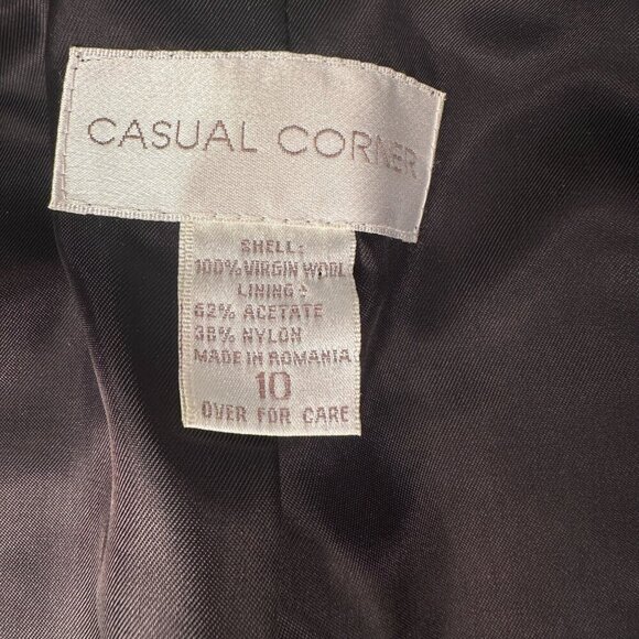 Casual Corner Virgin Wool Blazer Women Suit Jacket Career Button Long Sleeve - Picture 4 of 15